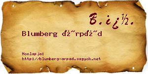 Blumberg Árpád névjegykártya
