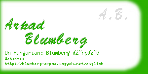 arpad blumberg business card